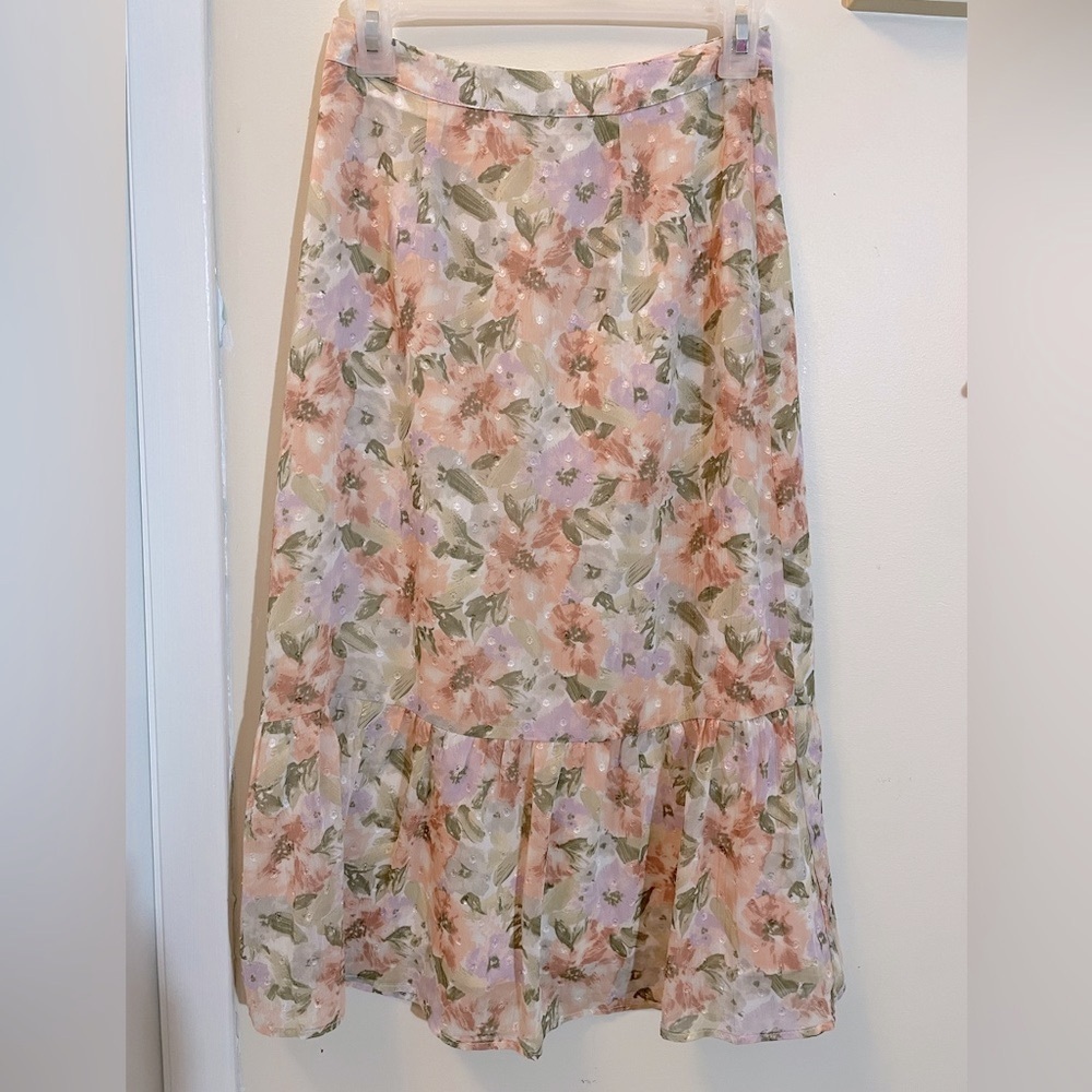 VINTAGE style floral midi skirt